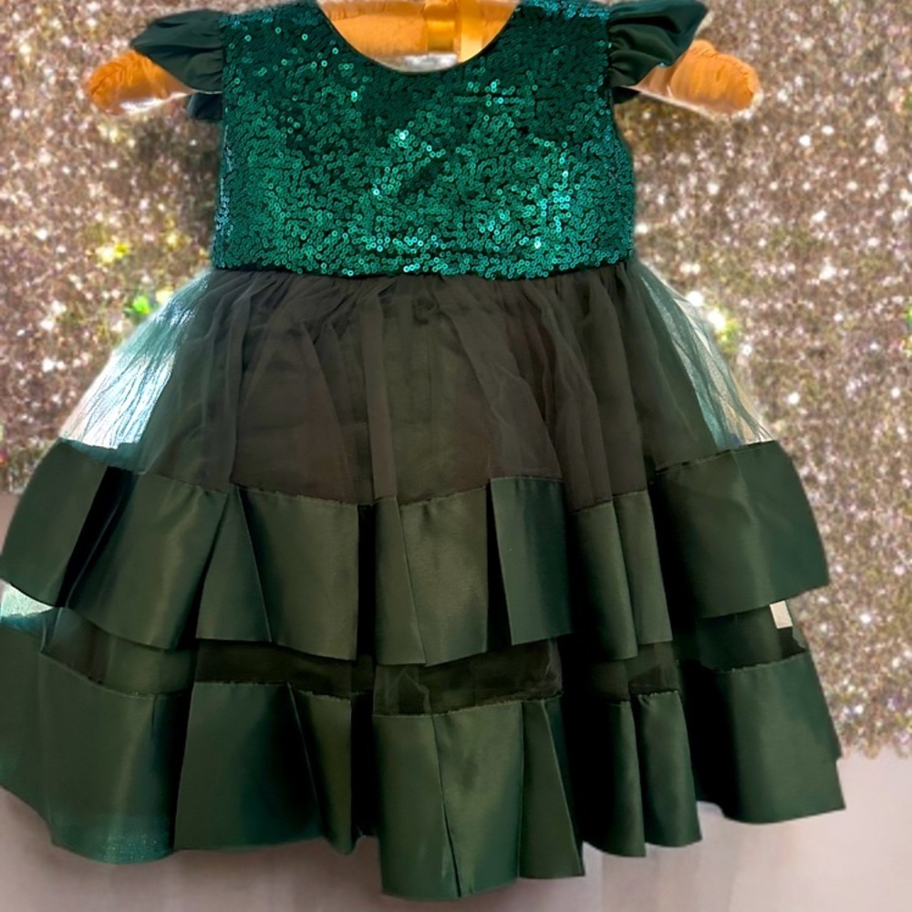 Emerald Green Kids Formal Dress